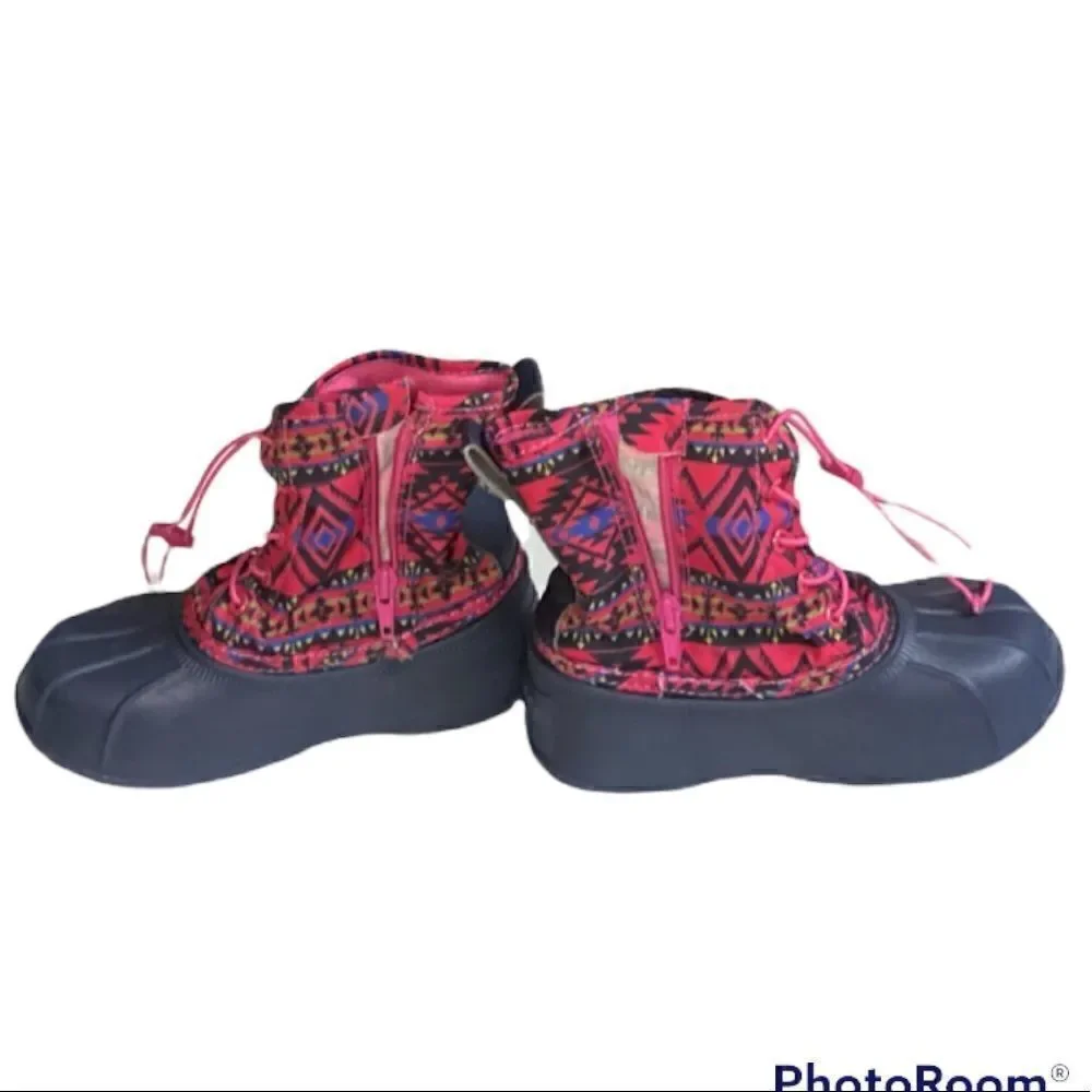 Polo Kids Zip-up Aztec Style Boots Size 1‎